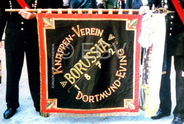 Fahne des Knappenvereins Borussia (Vorderseite).