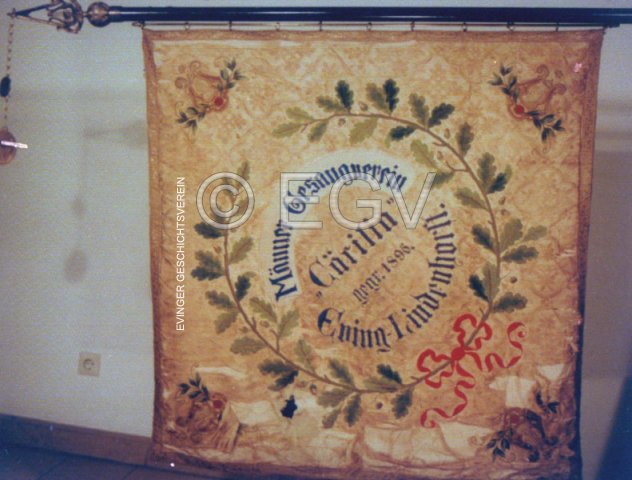Fahne des Männer-Gesangvereins "Cäcilia" Eving-Lindenhorst, gegründet 1896 (Rückseite)