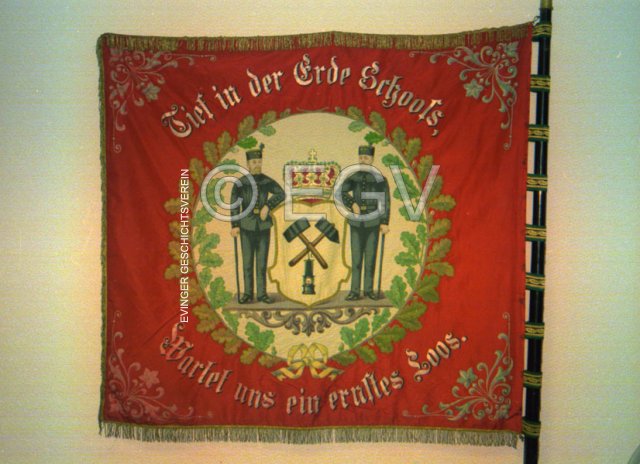 Fahne des Knappenvereins Einigkeit Eving von 1899, Rückseite