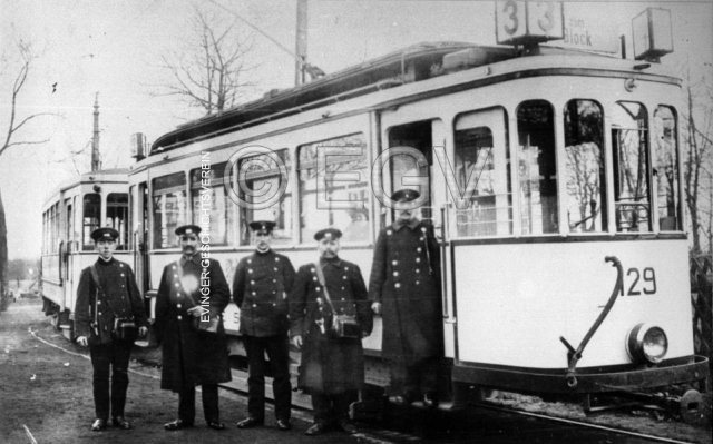Straßenbahn Linie 3, "Zum Block", der Städtischen Straßenbahn in Dortmund; in den 30-er Jahren